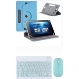Lenovo Idea Tab TB336FU 11'' Kılıf Uyumlu Standlı Kablosuz Bluetooth Klavye Mouse Set - Mavi