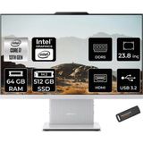LENOVO IdeaCentre 24IRH9 i7 13620H 64GB DDR5 512GB SSD 23.8" FHD IPS FDOS Beyaz All in One PC & PER4