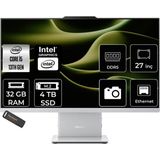 Lenovo Ideacentre 27IRH9 i5 13420H All In One Bilgisayar 32GB RAM 4TB SSD 27" FHD FreeDOS + Per4 USB F0HM0046TRP320 - Beyaz