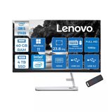 Lenovo Ideacentre Aıo 3 24IAP7 Intel Core I5 12450H 40GB 4tb SSD WIN11HOME 23.8" Fhd (1920X1080) IPS 250NITS All In One Bilgisayar Beyaz F0GH01GDTRH20+ZETTAUSBBELLEK