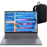 Lenovo Ideapad Slim 3 16IRH10 Intel Core I7 13620H 24GB 1tb SSD 16" Fhd Windows 11 Taşınabilir Bilgisayar 83K2001VTR - Webzone Çanta Wz3 - Gri