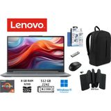 Lenovo Ideapad Slim 3 Amd Ryzen 5-5625U 8gb 512GB SSD 15.6" Fhd W11 Dizüstü Bilgisayar 82XM00PVTX D Çanta+Mouse+MousePad+UsbBellek+TemizlikKit - 512 GB - 8 GB