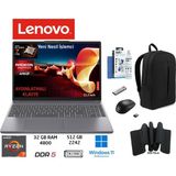 Lenovo ıdeapad Slim 3 Amd Ryzen 7 170(YENI Nesil) 32GB 512GB SSD W11 Pro 15.3"taşınabilir Bilgisayar 83K700PSTR Duddi Çanta+Mouse+Mousepad+Usbbellek+Temizlikkit - 512 GB - 32 GB