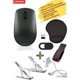 Lenovo Mouse Kablosuz GY50R91293 Kamera Kapatıcı Laptop Standı, Mousepad, Klavye Lambası 64 GB Flash Bellek - Çok Renkli