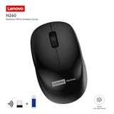 Lenovo N260 Sessiz Kablosuz Mouse - Siyah, 1200 DPI, 20 Metre Menzil, Otomatik Kapanma ve Uyku Modu, Nano USB Alıcı (Wireless Silent Mouse), 870042253