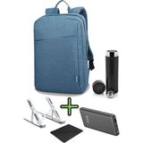 Lenovo Sırt Çantası 15.6 Inç B210 Laptop Çantası, Hızlı Powerbank, Termos, Laptop Standı, Mousepad 5'li Set - Buz Mavi