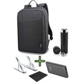 Lenovo Sırt Çantası 15.6 Inç B210 Laptop Çantası, Hızlı Powerbank, Termos, Laptop Standı, Mousepad 5'li Set - Siyah