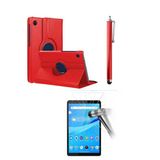 Lenovo Tab M8 TB-8505F 8 Inç ZA5G0100TR 360° Dönerli Tablet Kılıfı 3lü Set - Kırmızı