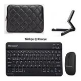 Lenovo Tab P12 TB370FU 12.7 inch Tablet KapitoneTablet Çanta + Bluetooth Klavye + Mouse + Tablet Standı - AL8124 (Siyah)