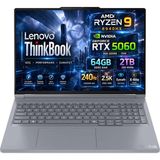 Lenovo Thinkbook 16P G6 Adr Amd Ryzen 9 8940HX 64GB 2tb SSD Rtx 5060 8gb 16" Wqxga IPS 240Hz Windows 11 Pro Dizüstü Bilgisayar 21U00013TX - 2 TB - 64 GB