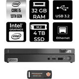 Lenovo Thinkcentre 50Q Gen 4 i5 13420H Mini PC 32GB RAM 4TB SSD FreeDOS + Per4 USB 12LN0048TRP330