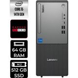 Lenovo Thinkcentre Neo 50T i5 14400 Masaüstü Bilgisayar 64GB RAM 512GB SSD FreeDOS + Per4 USB 12UAS1CF00P373