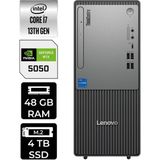 Lenovo Thinkcentre Neo 50T i7 13700 RTX 5050 8GB Masaüstü Bilgisayar 48GB RAM 4TB SSD Win11 Home + Per4 USB 12UB000HTRP572