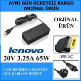 Lenovo Usb Uç 20V 3.25A 65w Uyumlu Laptop Adaptör
