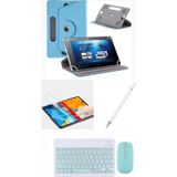 Lenovo Yoga Tab Tb710fu 11'' Uyumlu 4in1 Set Klavye Mouse Kılıf Kalem Ekran Koruyucu Kılıf mavi