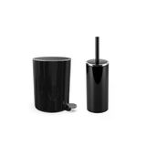 Lenox 5 Lt Pedallı Banyo Çöp Kovası Tuvalet Fırçası Set Siyah 2'Li