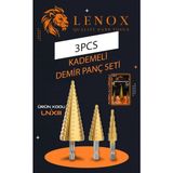 Lenox Tools 3 Parça Kademeli Matkap Ucu Seti 4 12 4 20 4 32 mm Hss Titanyum Kaplama Panç Ucu Metal Sac