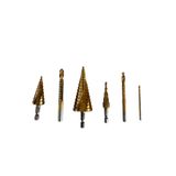 Lenox Tools 6 Parça Spiral Oval Kesim Kademeli Matkap Ucu Sac Delme HSS Titanyum
