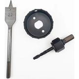 Lenox Tools Kapı Kilidi Kurulum Seti 3lü Ahşap Kapı Kilit Yeri Açma Aparatı Matkap Uyumlu 22 mm 54 mm