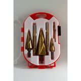 Lenox Tools Spiral Kademeli Matkap Ucu Seti 6 Parça HSS Titanyum Kaplama Metal Plastik Delme Ucu