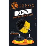 Lenox Tools Temizlik Fırçası Matkap Uyumlu 3 Parça Zorlu Kir Temizleyici Banyo Mutfak Araç Fırça Seti