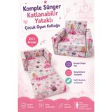 Lensa Home Çocuk Koltuğu - (0-4 Yaş) - Komple Sünger - Prenses Desen - Pembe