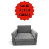 LENSA HOME Çocuk Koltuğu Komple Sünger Katlanabilir Yataklı - Çocuk Minderi (0-4 YAŞ) KETEN GRİ