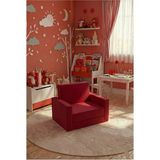Lensa Home Çocuk Koltuğu Komple Sünger Katlanabilir Yataklı - Çocuk Minderi 0-4 Yaş Kırmızı - 45 x 95 x 10 cm