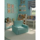 Lensa Home Çocuk Koltuğu Komple Sünger Katlanabilir Yataklı - Çocuk Minderi 0-4 Yaş Turkuaz - 45 x 95 x 10 cm