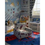 Lensa Home Çocuk Koltuğu Komple Sünger Katlanabilir Yataklı - Çocuk Minderi 0-4 Yaş Uçak Desen - 45 x 95 x 10 cm