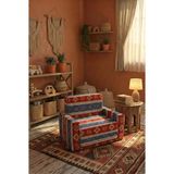 Lensa Home Çocuk Koltuğu Komple Sünger Katlanabilir Yataklı Minder Yatak (0-4 Yaş) Mavi Kilim Desen - 45 x 90 x 10 cm