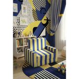 Lensa Home Çocuk Koltuğu Komple Sünger Katlanabilir Yataklı Minder Yatak (0-4 Yaş) Sarı Lacivert Taraftar Desen - 45 x 90 x 10 cm