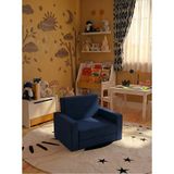 Lensa Home Çocuk Koltuğu Komple Sünger Katlanabilir Yataklı Minder Yatak (0-4 Yaş) Soho Lacivert - 45 x 90 x 10 cm