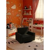 Lensa Home Çocuk Koltuğu Komple Sünger Katlanabilir Yataklı Minder Yatak (0-4 Yaş) Soho Siyah - 45 x 90 x 10 cm