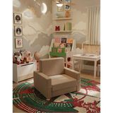 Lensa Home Krem Renkli Çocuk Koltuğu Orta Sert Sünger Katlanabilir Yataklı 45 x 95 x 10 cm