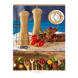 Lenscape 2'Li Set Doğal Ahşap Değirmen Karabiber Tuz Kahve Baharat Öğütücü Manuel El Değirmeni 22 Cm