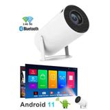 LENSUN Hy300 Pro Beyaz Taşınabilir Sinema Projeksiyon 1280* 720p Ev Sineması Bluetooth Android 11 Akıllı
