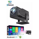 LENSUN Hy320 Mini Siyah Taşınabilir Sinema Projektörü 4k 720p Ev Sineması Bluetooth Android Projeksiyon