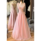 Lenta Moda Pudra İncili Dantel Kaplama Karolin Etek Maxi Boy Abiye ve Parti Elbisesi