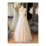 Lenta Wedding Krem Lez Dantel İnci Detaylı Sindirella Maxi boy Gelinlik ve Nişanlık