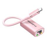 LENTION USB C - Ethernet Adaptörü, RJ45 - Tip C Gigabit Ağ 1000M Kablolu LAN Dönüştürücü Uyumlu 2023-2016 MacBook Pro 13/15/16, Yeni iPad Pro/Mac Air/Surface, Chromebook, More (CU604, Rose Gold)