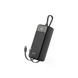 Lenyes Dijital LED Ekranlı Type-C ve Lightning Kablolu Powerbank Lenyes PX355D 22.5W 30.000MAH Siyah