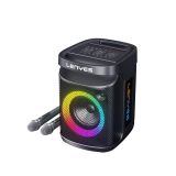 Lenyes Karaoke ile S881 Bluetooth Hoparlör, 2 Kablosuz Mikrofon, 120W Çıkış, RGB LED, IPX4 Suya Dayanıklı, TWS, Bluetooth V5.3, 6000mAh Pil, Kablosuz Uzaktan Kumanda, 3 Saat Çalma Süresi