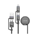 Lenyes Lc541 Usb-a + Type-c To Lightning Type-c Akıllı Saat Şarj Kablosu 60w 1m Siyah