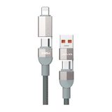 Lenyes LC543 4in1 Hızlı Şarjlı Usb-A - Type-C + Type-C To Lightning Data ve Şarj Kablosu 240W 1m Gri