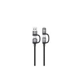Lenyes LC557 4in1 USB-A-Type-C+Type-C to Lightning E-Mark Smart Çipli Şarj Kablosu 240W 1M Siyah