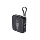 Lenyes P562L Dijital LED Göstergeli Type-C ve Lightning Kablolu Powerbank 22.5W 10000MAH Siyah