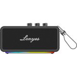 Lenyes S876 Supreme Serisi Rgb Işıklı Taşınabilir Su Geçirmez Tws Bluetooth Hoparlör V5.3 45W Siyah