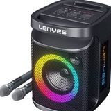 Lenyes S881 Siyah Su Geçirmez Mikrofonlu Çoklu Giriş Rgb Işıklı Tws Karaoke Fm Bluetooth Hoparlör