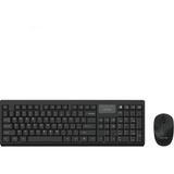 Lenyes WK105 Ergonomik 2in1 2.4g Kablosuz Klavye ve 1200 Dpı Mouse Seti Siyah